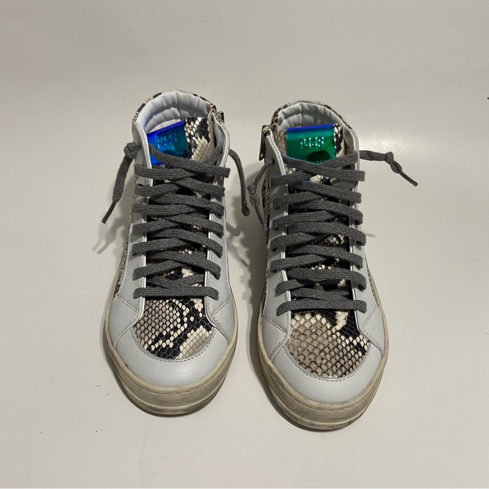 New P448 Skate Side Zip White Snake Python Distre… - image 3